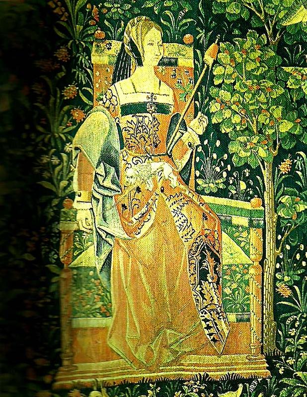 unknow artist tapestry of courtly life oil painting picture